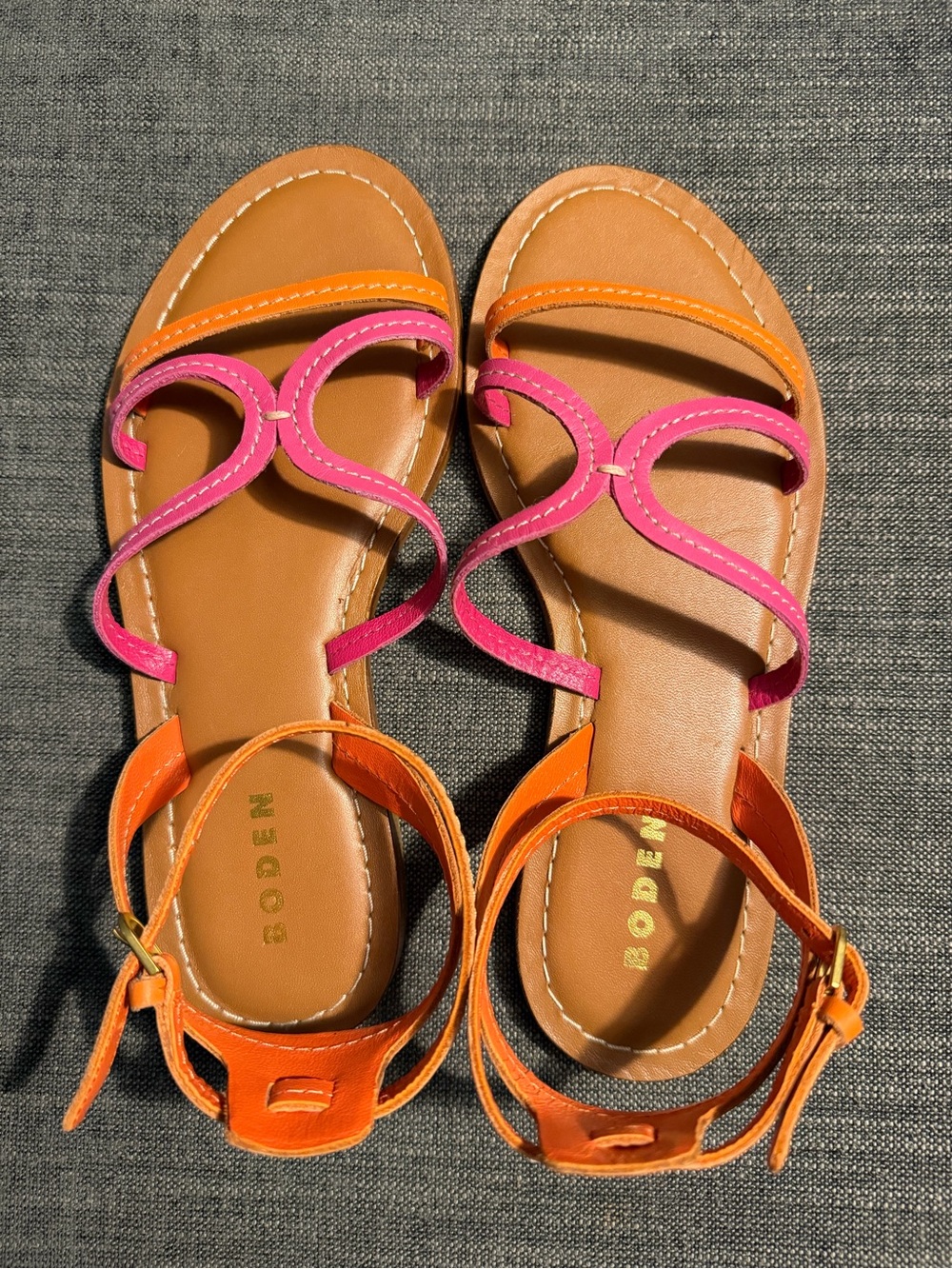 BODEN Leather Casual Strappy Footbed Sandals size. 39
